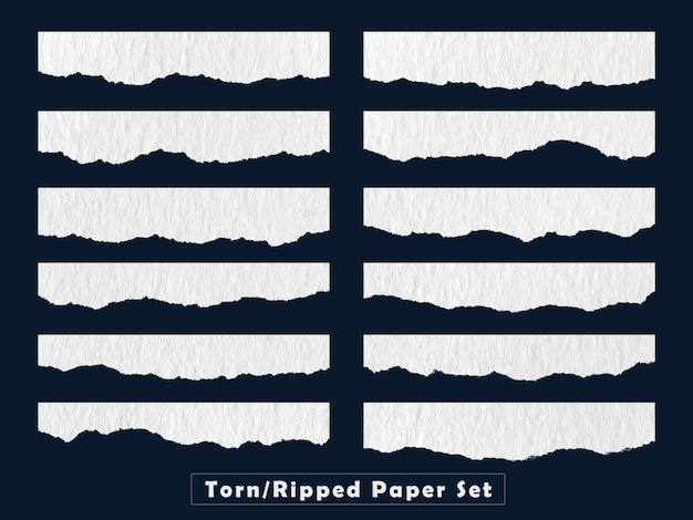 feuilles de papier déchirées isolées transparentes réalistes
