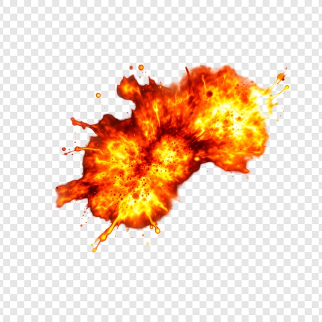 Feurige Explosion Intense Explosion Brennende Inferno Dynamischer Aufprall Spritzt Energie Burst Strahlende Feuer