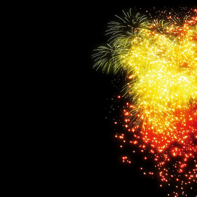 PSD feux d'artifice dans un fond isolé