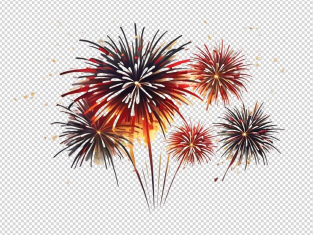 PSD feux d'artifice sur fond transparent