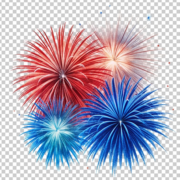 Feux D'artifice Rouges Et Bleus Le 4 Juillet