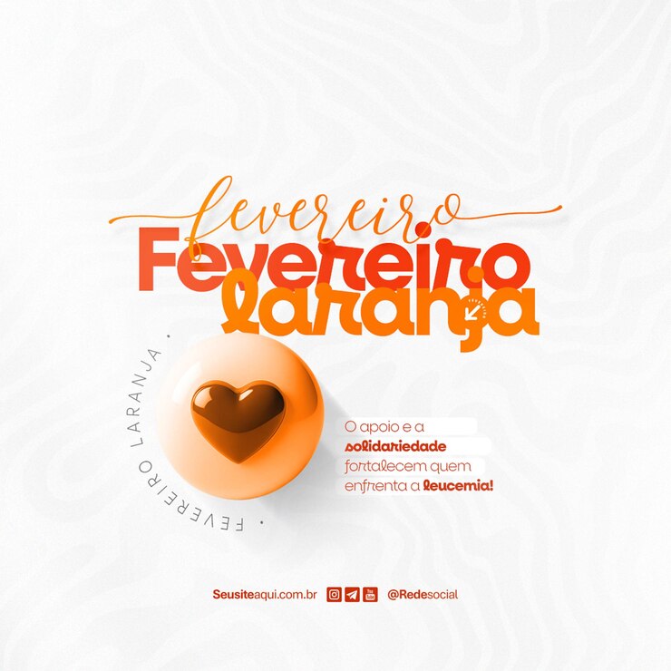 PSD fevereiro laranja mês de conscientização sobre leucemia e doação de medula óssea mídia social psd