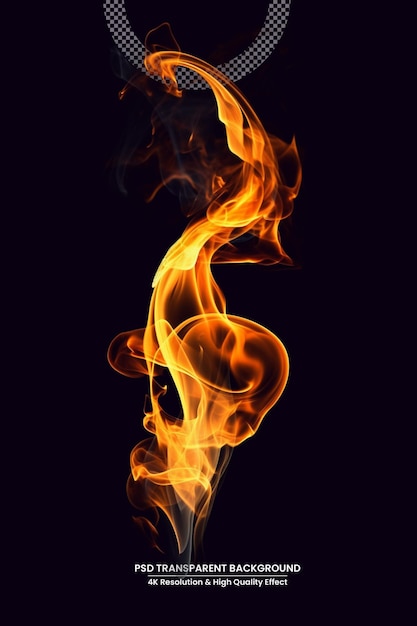 Fiamme di fuoco e scintille volanti isolate su sfondo trasparente Sfondo fiammeggiante astratto
