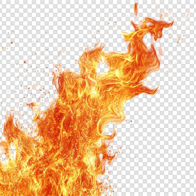 fiamme di fuoco isolate su uno sfondo trasparente