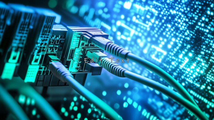 PSD fiber optic cables connected to server in data center