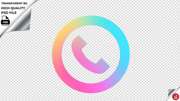 PSD fibscirclephone icono vectorial arco iris de colores psd transparente