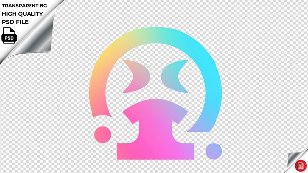 PSD fibsfacevomit vektor-symbol regenbogen farbenfrohe psd durchsichtig