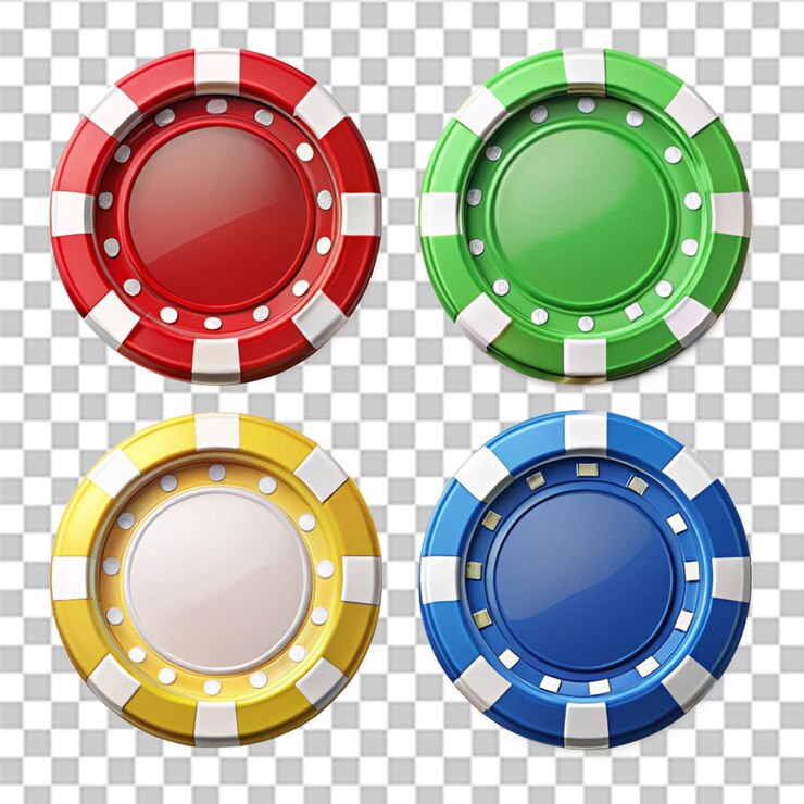 PSD fichas de casino aisladas sobre un fondo transparente
