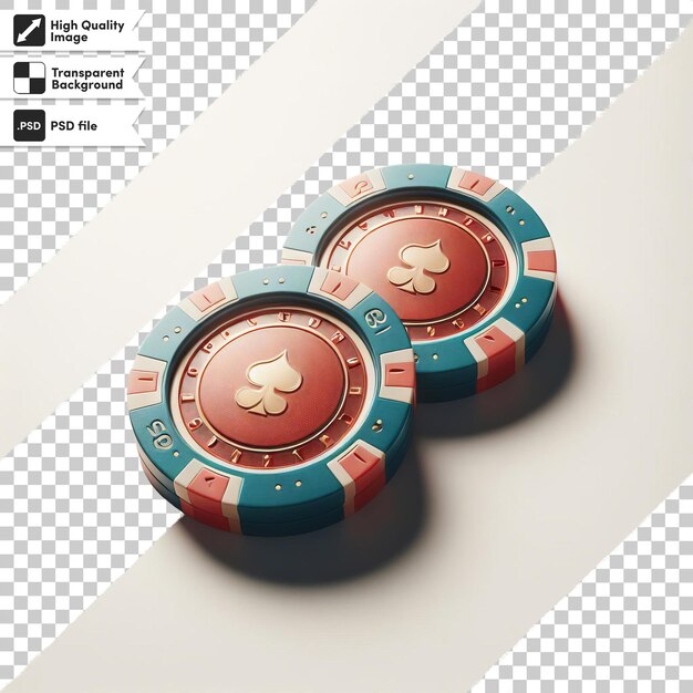 Fichas de pôquer estão em um fundo branco com uma imagem de uma fichas de póquer