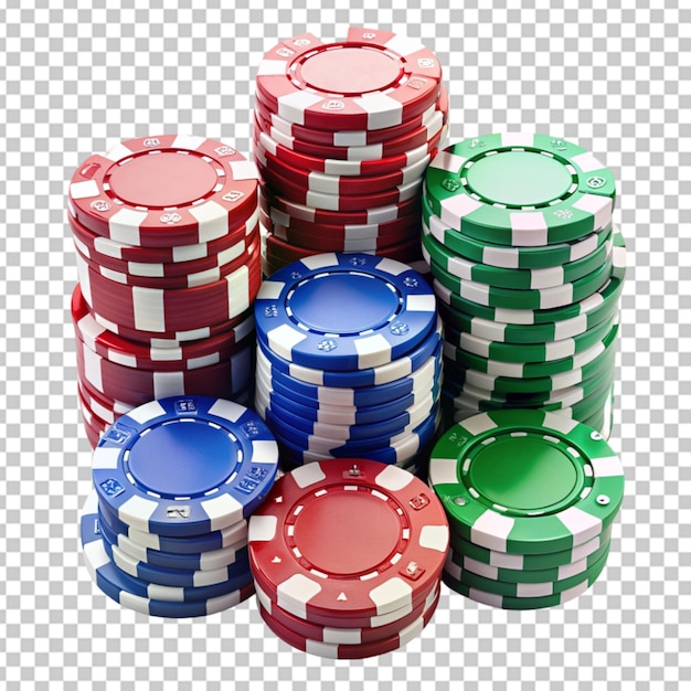 PSD fichas de póquer de fondo transparente