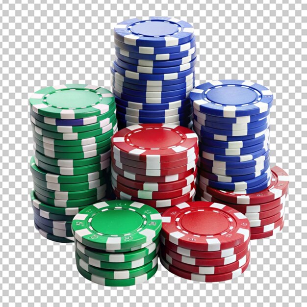 PSD fichas de póquer de fondo transparente