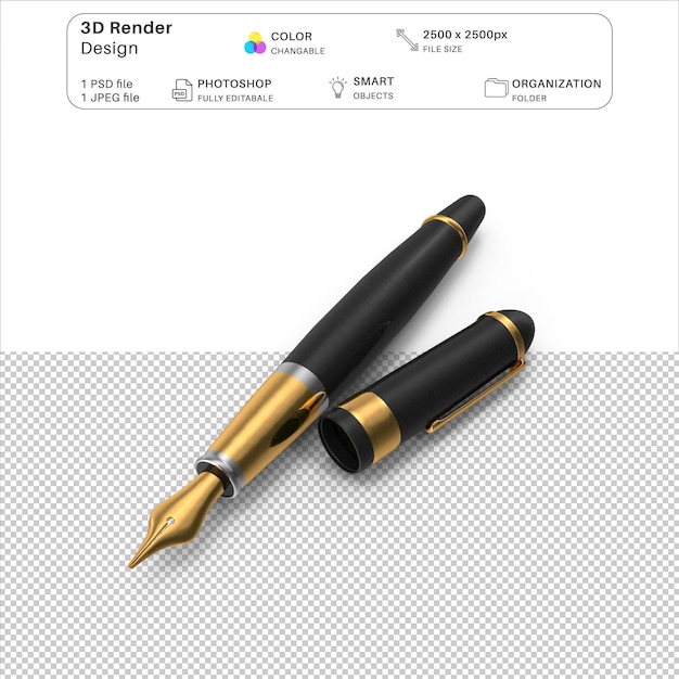 Ficheiro PSD de modelagem 3D com caneta