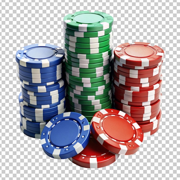 PSD fiches de poker à fond transparent