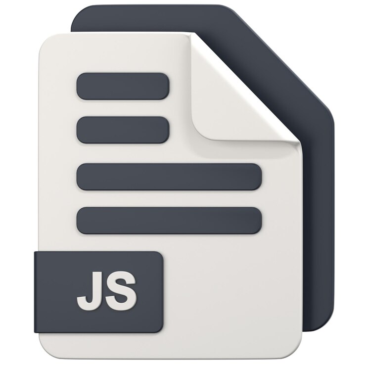 PSD fichier blanc avec extension js illustration d'icône 3d de style poly bas