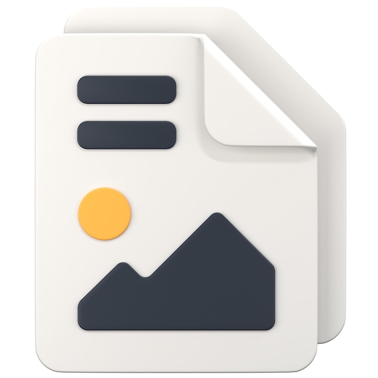 PSD fichier blanc avec un panneau d'image 3d icon illustration low poly style