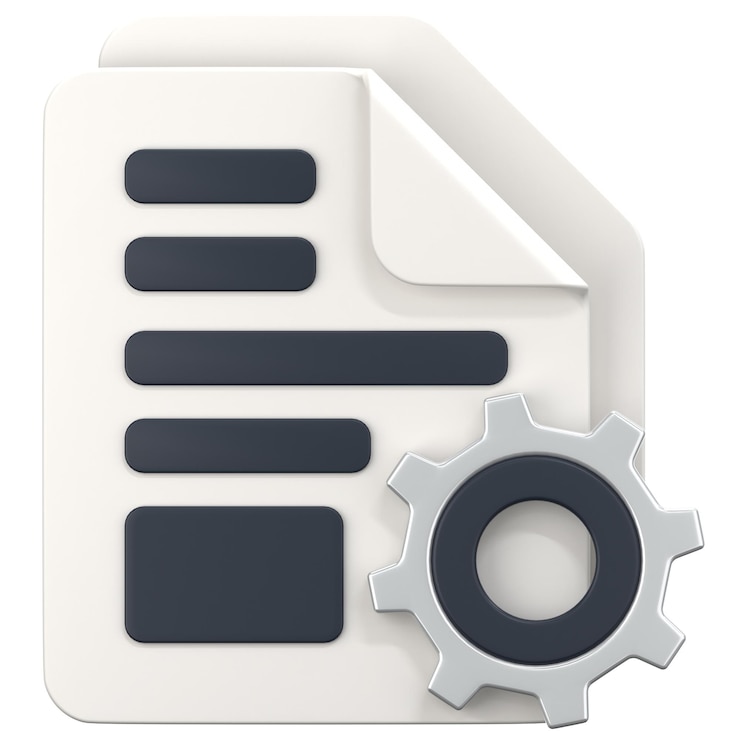 PSD fichier blanc avec signe de réglage icon 3d illustration low poly style