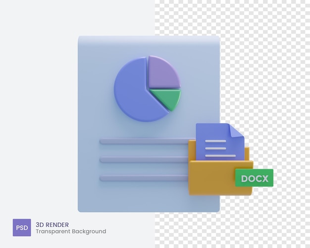 Fichier De Document 3d Ou Papier De Document Avec Icône De Dossier