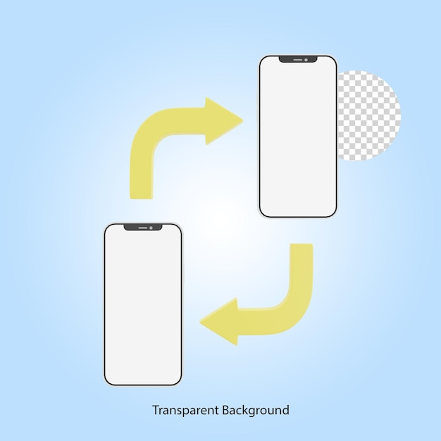 PSD fichier de données de partage de smartphone de rendu 3d