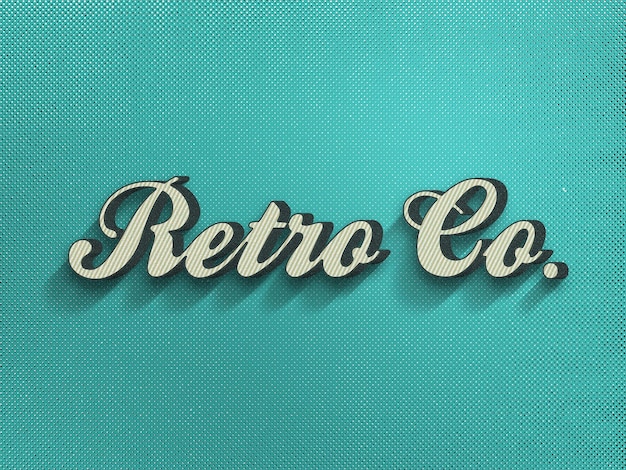 Fichier Photoshop à Effet De Texte Rétro Vintage