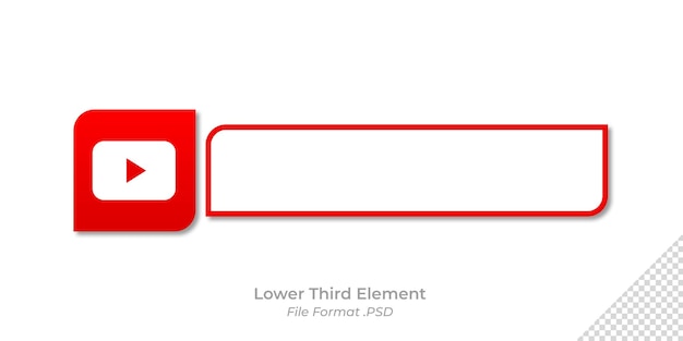 PSD fichier psd de conception rouge du tiers inférieur de youtube modifiable abonnez-vous à l'élément de bannière du modèle youtube