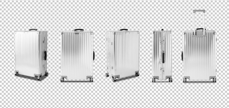 PSD fichier psd de découpe de bagages en argent
