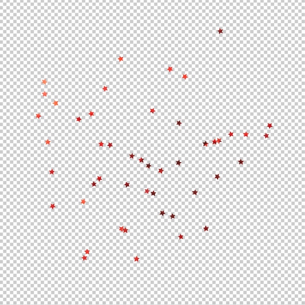 Fichier Psd de découpe de décoration scintillante d'étoiles rouges