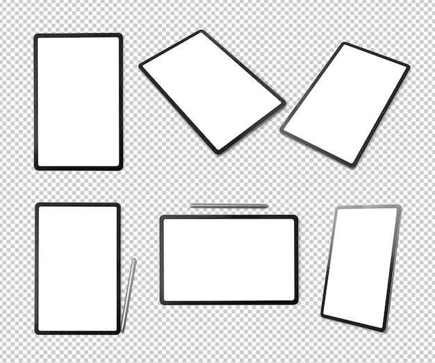 Fichier psd de découpe de maquette d'ordinateur tablette