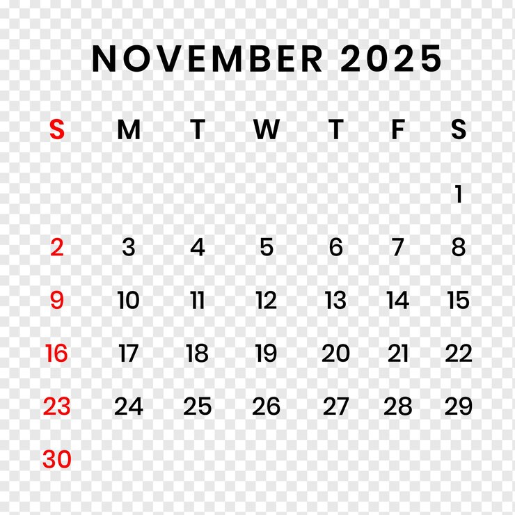 PSD le fichier psd du calendrier de novembre 2025