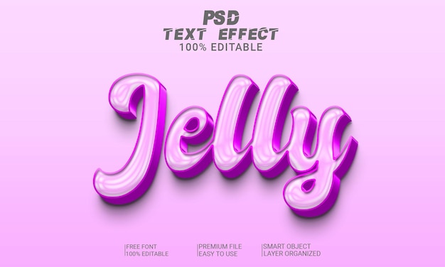 Fichier PSD d'effet de texte 3D de gelée