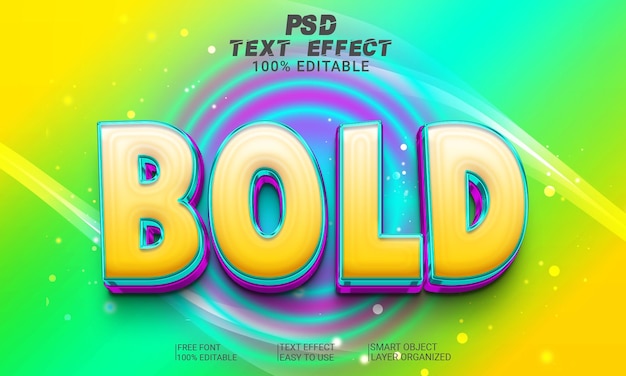 Fichier Psd D'effet De Texte 3d En Gras