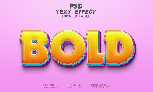 Fichier PSD d'effet de texte 3D en gras