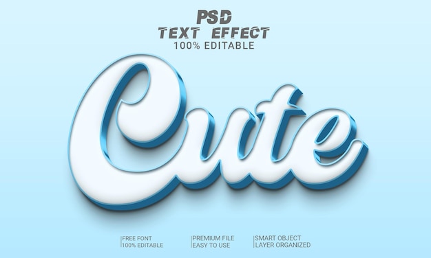 Fichier PSD d'effet de texte 3D mignon