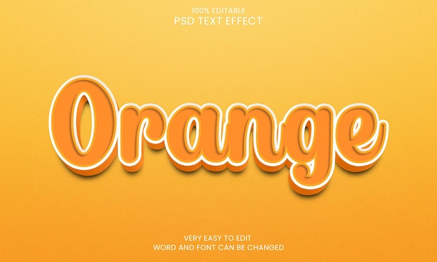 Fichier PSD à effet de texte 3D orange