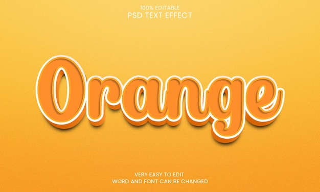 PSD fichier psd à effet de texte 3d orange