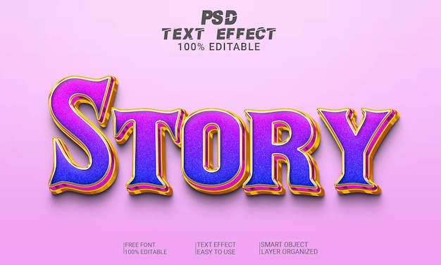 Fichier Psd D'effet De Texte 3d Story