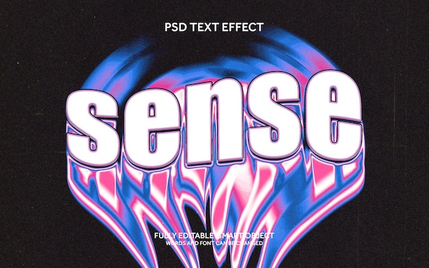 PSD fichier psd avec effet de texte en gradient liquide