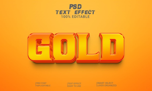 Fichier Psd Effet De Texte Modifiable 3d Or