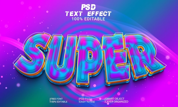 Fichier Psd à Effet De Texte Super 3d