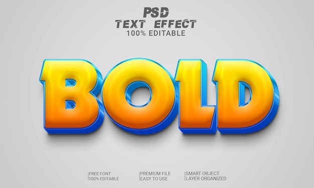 Fichier Psd En Gras Avec Effet De Texte 3d