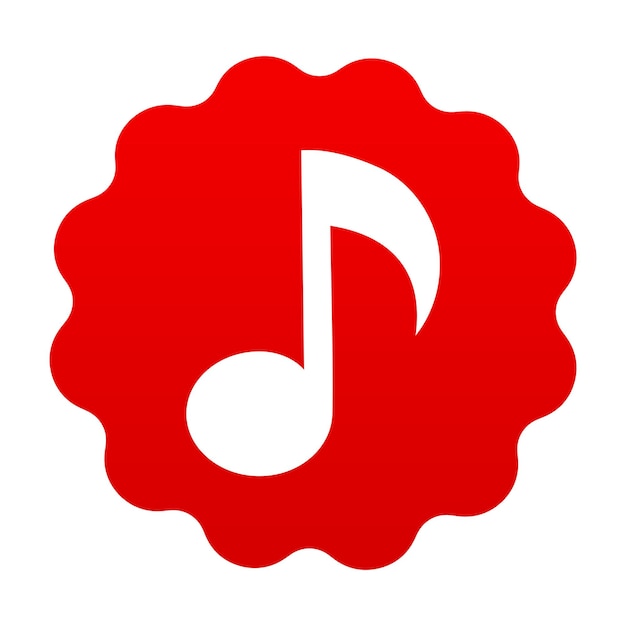 Le fichier psd de l'icône de la note de musique rouge