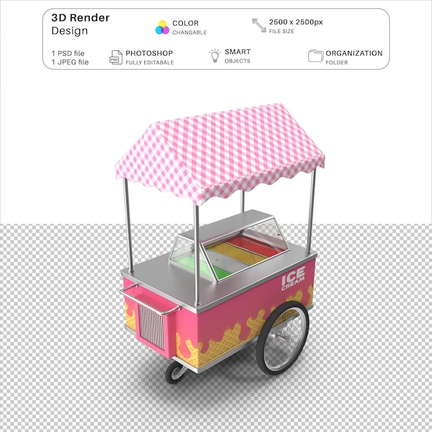 Fichier Psd De Modélisation 3d Du Panier à Glaces