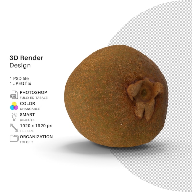 Fichier Psd De Modélisation 3d De Kiwi Réaliste