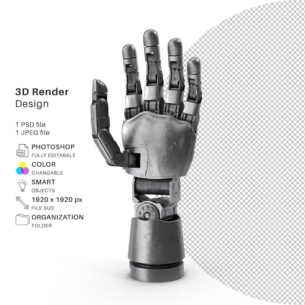 PSD fichier psd de modélisation 3d de la main bionique main réaliste