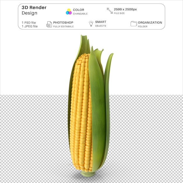 Le Fichier Psd De Modélisation 3d De Maïs