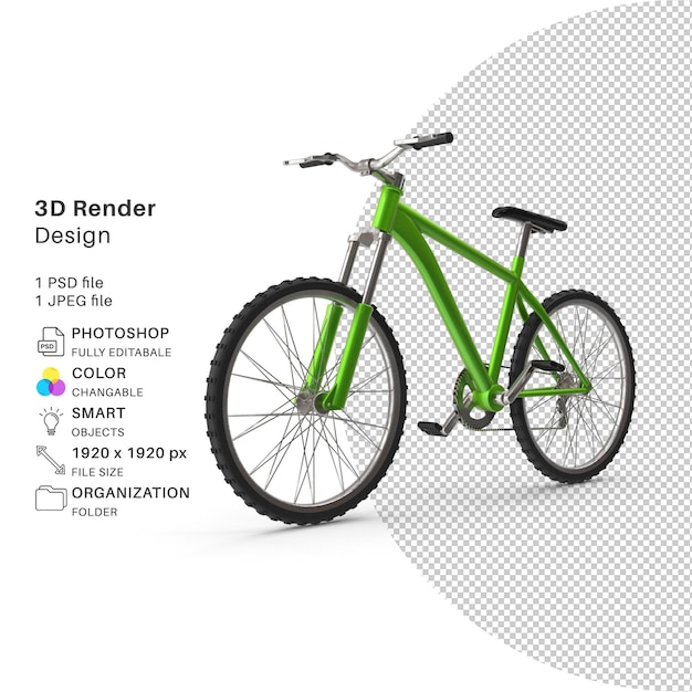 Fichier PSD de modélisation 3D de vélo Vélo réaliste