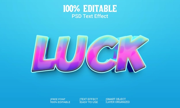 Fichier Psd Modifiable De Style D'effet De Texte 3d Chance