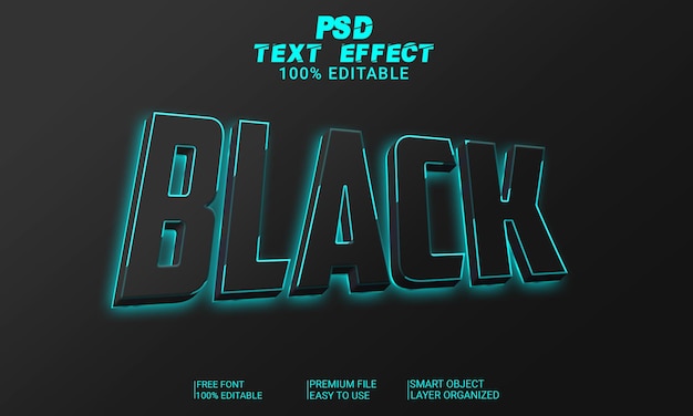 Fichier Psd Noir Effet De Texte 3d