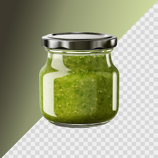 Un fichier psd d'un pot de sauce Pesto