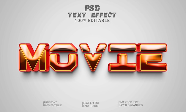 Fichier Psd De Style D'effet De Texte Modifiable De Film 3d