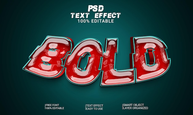 Fichier Psd De Style D'effet De Texte Modifiable En Gras 3d